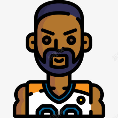 篮球运动员阿凡达26线性颜色图标图标