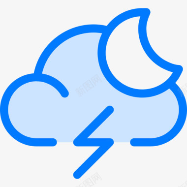 暴风雨天气119蓝色图标图标