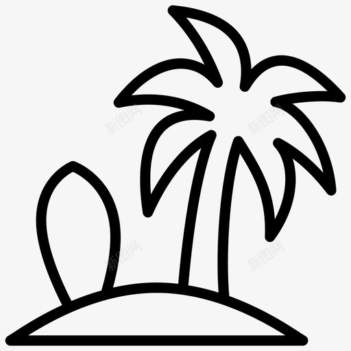 海滩海滩乐趣夏威夷海滩图标svg_新图网 https://ixintu.com 夏威夷海滩 夏威夷符号线图标 旅游胜地 海滩 海滩乐趣 热带地区
