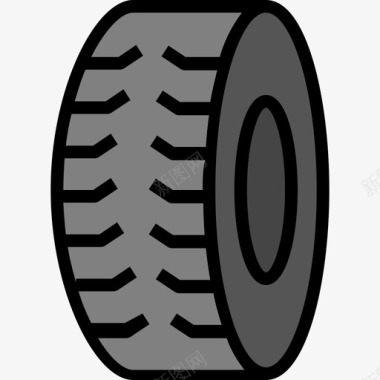轮胎汽车2线性颜色图标图标