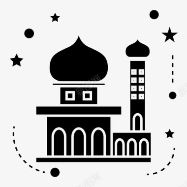 清真寺开斋节穆斯林图标图标