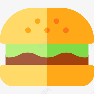 汉堡烧烤6平铺图标图标
