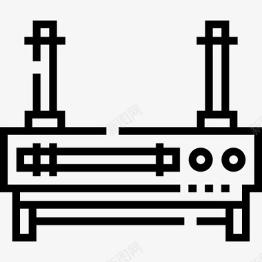 路由器计算机部件2线性图标图标