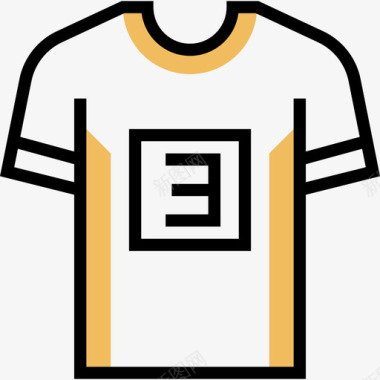 T恤美式足球4黄色阴影图标图标