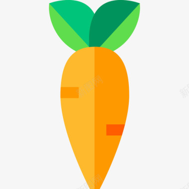 胡萝卜食品68扁平图标图标