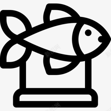 鱼复古装饰11线形图标图标