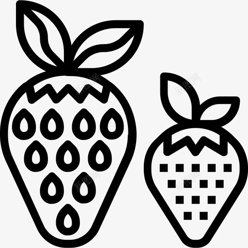 草莓水果和蔬菜3种直线型图标svg_新图网 https://ixintu.com 水果和蔬菜3种 直线型 草莓