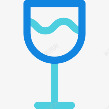 酒杯46岁生日线形蓝色图标图标