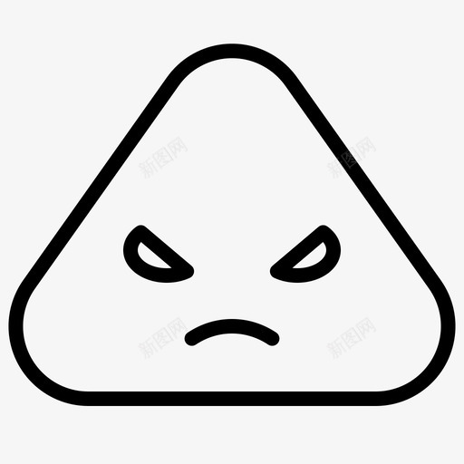 愤怒表情脸图标svg_新图网 https://ixintu.com 三角形 三角形轮廓表情 愤怒 脸 表情