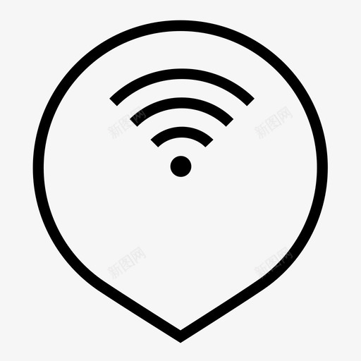 wifi点连接地图图标svg_新图网 https://ixintu.com pin wifi点 信号 地图 连接