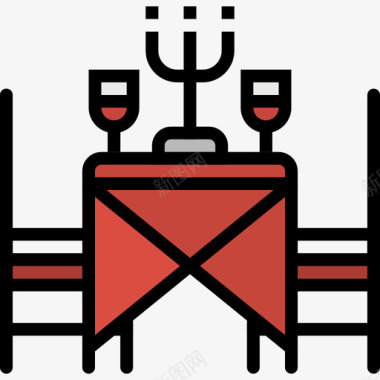 餐桌旅游119线性颜色图标图标