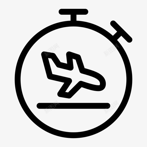 到达延迟航班飞机图标svg_新图网 https://ixintu.com 到达延迟 航班 运输 飞机