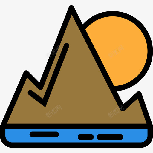 山风景43线性颜色图标svg_新图网 https://ixintu.com 山 线性颜色 风景43