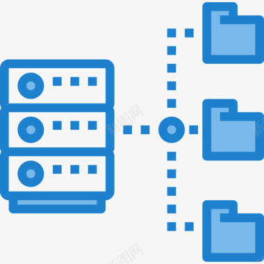 文件夹网络和数据库17蓝色图标图标