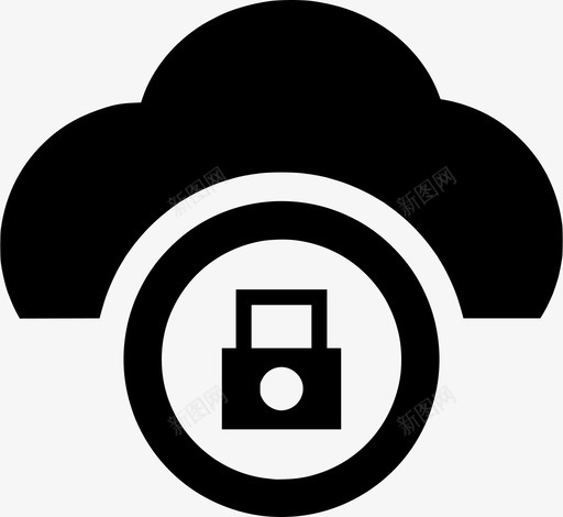云安全锁定远程图标svg_新图网 https://ixintu.com 云安全 服务器 远程 锁定