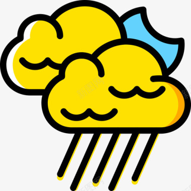 下雨天气70黄色图标图标