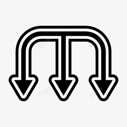 箭头方向下图标svg_新图网 https://ixintu.com 下 方向 方式 箭头 箭头圆线边缘 连接