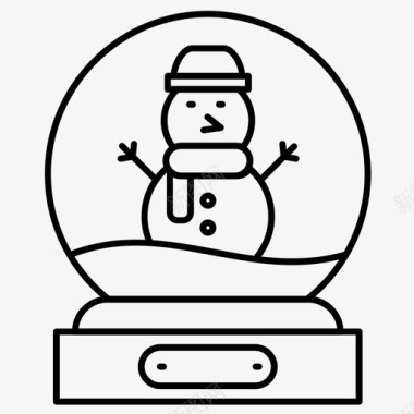 雪人球圣诞节装饰品图标图标