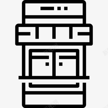 移动购物在线购物和电子商务线性图标图标