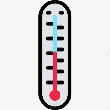 温度计天气128线性颜色图标图标