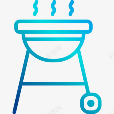 烧烤烹饪和食物线性梯度图标图标