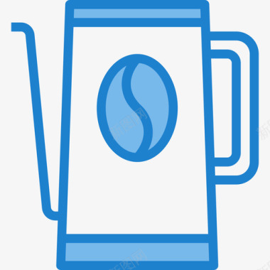 水壶咖啡店57蓝色图标图标