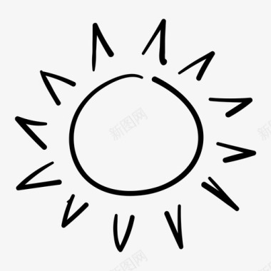 阳光手绘炎热图标图标