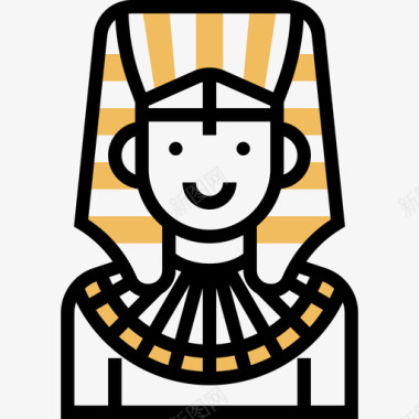 埃及民族服装3黄色阴影图标图标