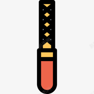 指甲锉刀美容spa6直线颜色橙色图标图标
