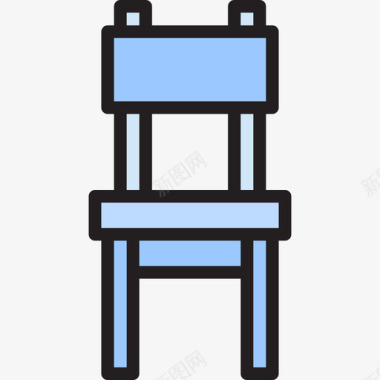 椅子家具和家居9线性颜色图标图标