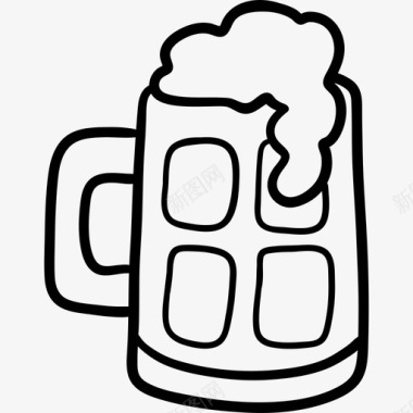 啤酒杯啤酒节10黑色图标图标