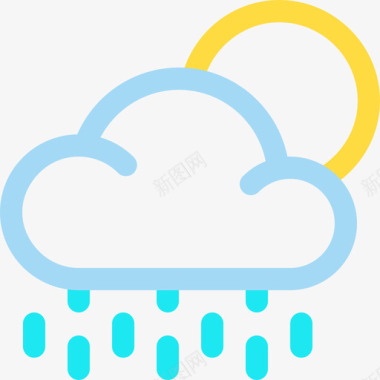 雨117号天气线性颜色图标图标