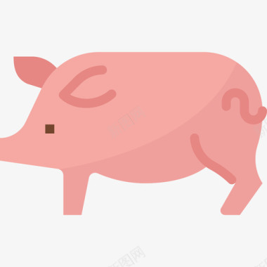 猪肉食品71扁平图标图标