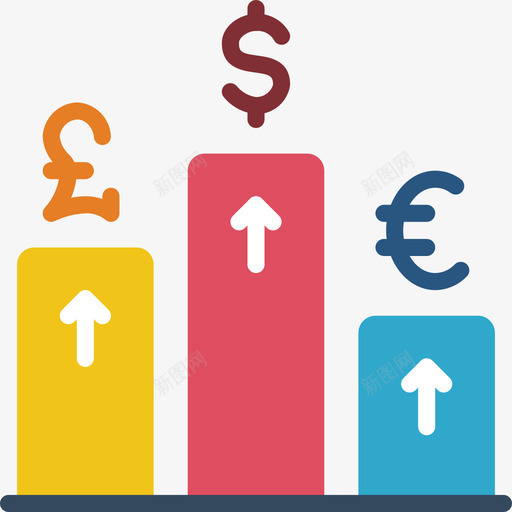 外汇经济增长3持平图标svg_新图网 https://ixintu.com 外汇 持平 经济增长3