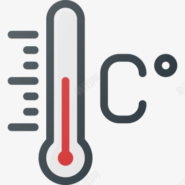 温度计天气76线性颜色图标图标