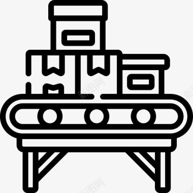 输送机工业过程7线性图标图标