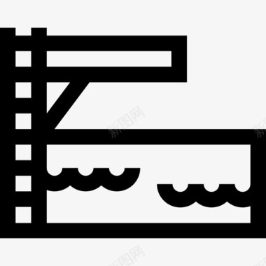 蹦床水上公园4直线图标图标