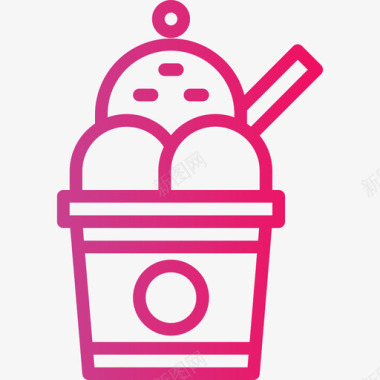 冰淇淋甜点和糖果4梯度图标图标