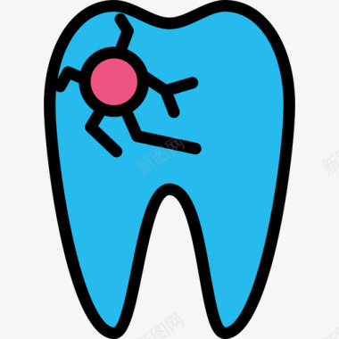 断牙牙齿6线状颜色图标图标