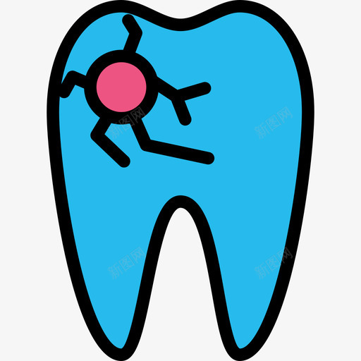 断牙牙齿6线状颜色图标svg_新图网 https://ixintu.com 断牙 牙齿6 线状颜色