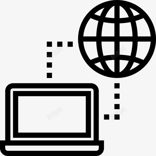 笔记本电脑通信和网络3线性图标svg_新图网 https://ixintu.com 笔记本电脑 线性 通信和网络3
