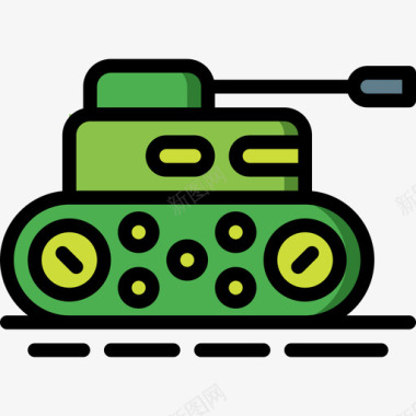 坦克战争2线性颜色图标图标