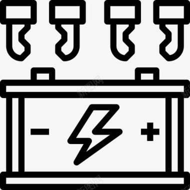 电池汽车服务10线性图标图标