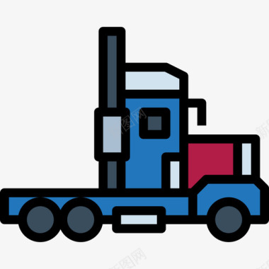 拖车运输58线性颜色图标图标
