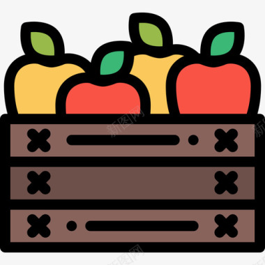 苹果农业13线性颜色图标图标