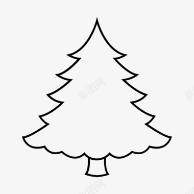 圣诞树冷杉针叶图标图标