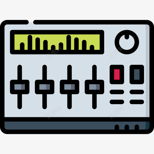 混音器音乐节23线性颜色图标svg_新图网 https://ixintu.com 混音器 线性颜色 音乐节23