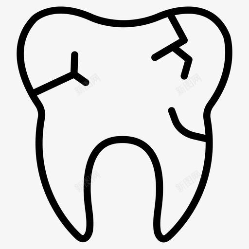 牙科破损缺口图标svg_新图网 https://ixintu.com 口腔 牙科 牙科和医疗线图标 牙齿 破损 缺口