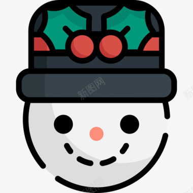 雪人圣诞65线性颜色图标图标