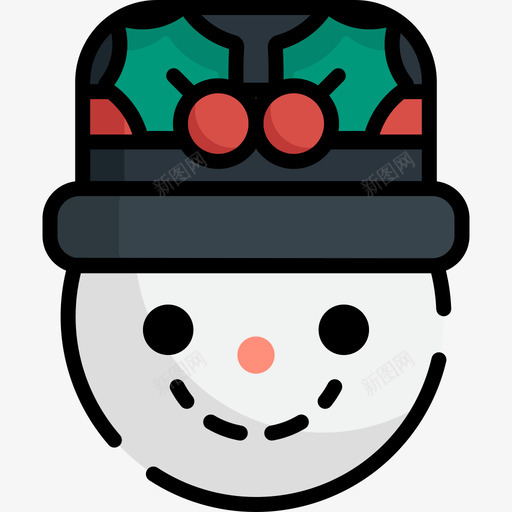 雪人圣诞65线性颜色图标svg_新图网 https://ixintu.com 圣诞65 线性颜色 雪人